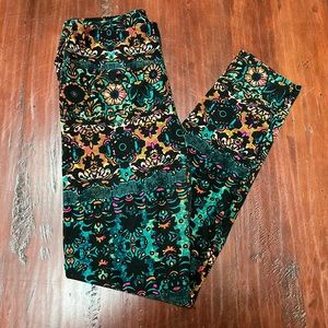 💜 5/$25 LuLaRoe OS Leggings Abstract Floral Jewel Tones